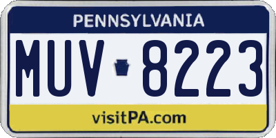 PA license plate MUV8223