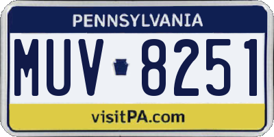 PA license plate MUV8251