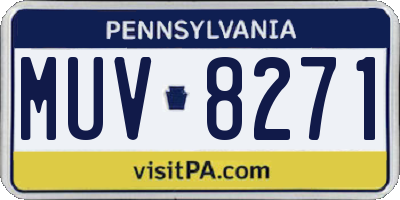 PA license plate MUV8271