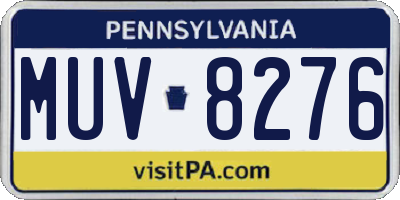 PA license plate MUV8276