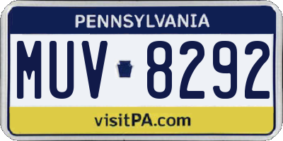 PA license plate MUV8292