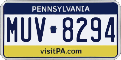 PA license plate MUV8294