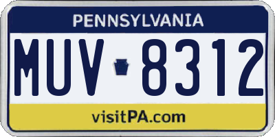 PA license plate MUV8312
