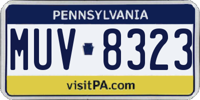 PA license plate MUV8323