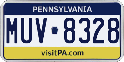PA license plate MUV8328