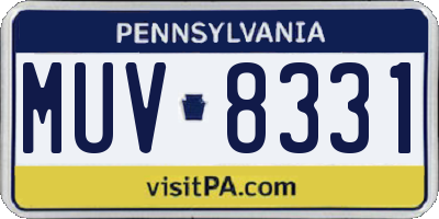 PA license plate MUV8331