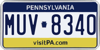 PA license plate MUV8340