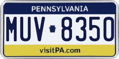 PA license plate MUV8350