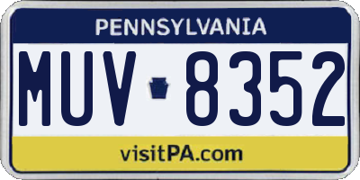 PA license plate MUV8352