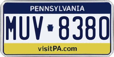 PA license plate MUV8380