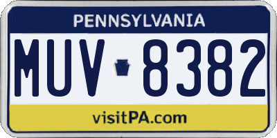 PA license plate MUV8382