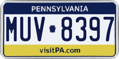 PA license plate MUV8397