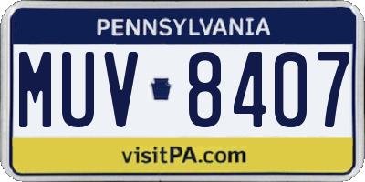 PA license plate MUV8407
