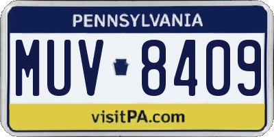 PA license plate MUV8409