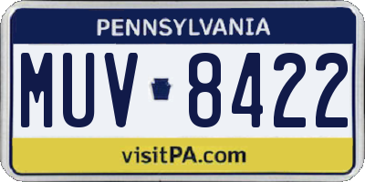 PA license plate MUV8422