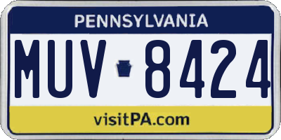 PA license plate MUV8424