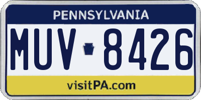 PA license plate MUV8426