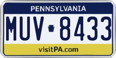 PA license plate MUV8433