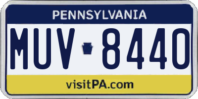 PA license plate MUV8440
