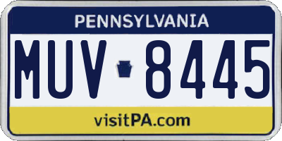 PA license plate MUV8445