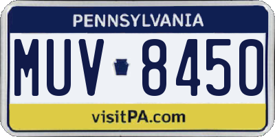 PA license plate MUV8450
