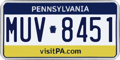 PA license plate MUV8451