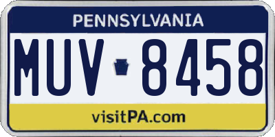 PA license plate MUV8458