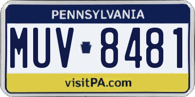 PA license plate MUV8481
