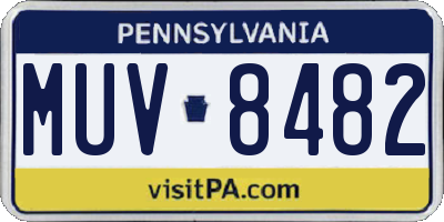 PA license plate MUV8482