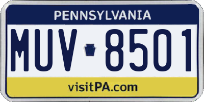 PA license plate MUV8501