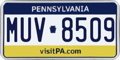 PA license plate MUV8509