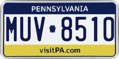 PA license plate MUV8510