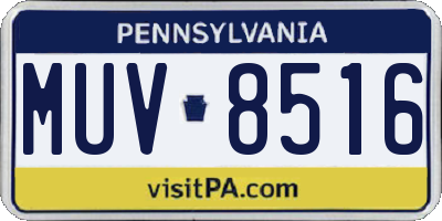 PA license plate MUV8516