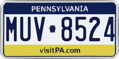 PA license plate MUV8524