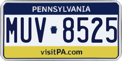 PA license plate MUV8525