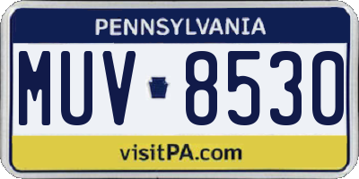 PA license plate MUV8530