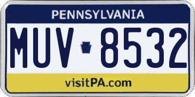 PA license plate MUV8532