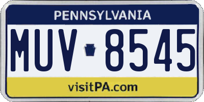 PA license plate MUV8545