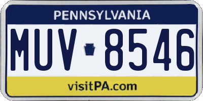 PA license plate MUV8546