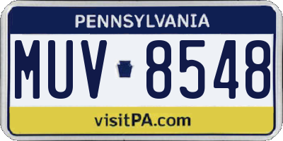 PA license plate MUV8548