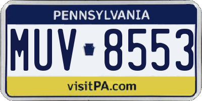 PA license plate MUV8553
