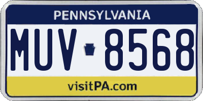 PA license plate MUV8568