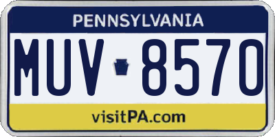 PA license plate MUV8570