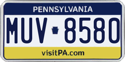 PA license plate MUV8580