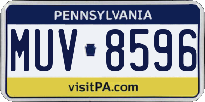 PA license plate MUV8596