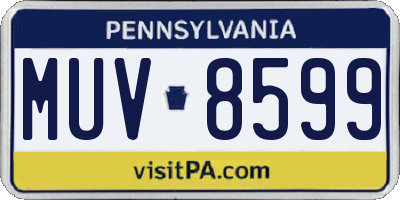 PA license plate MUV8599