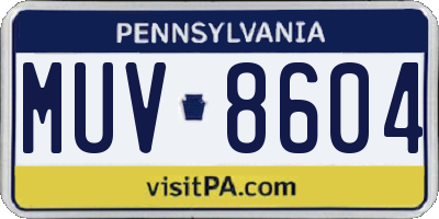 PA license plate MUV8604