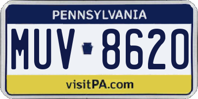 PA license plate MUV8620