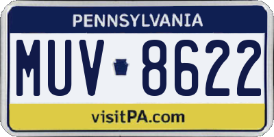 PA license plate MUV8622