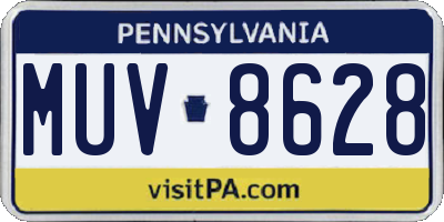 PA license plate MUV8628
